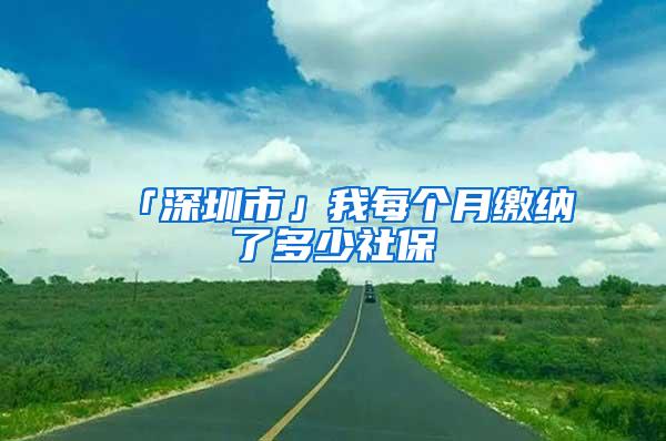 「深圳市」我每个月缴纳了多少社保