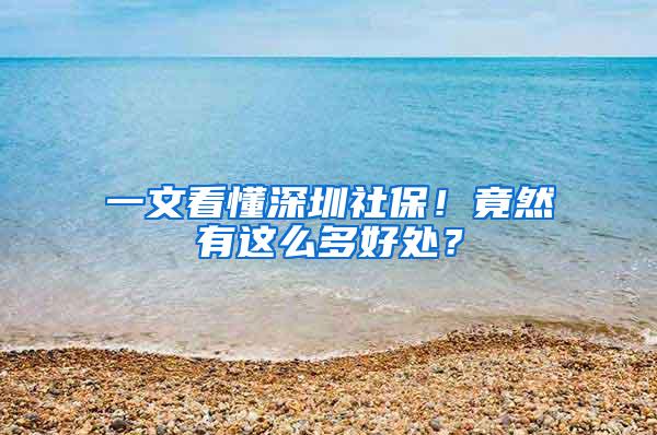 一文看懂深圳社保！竟然有这么多好处？