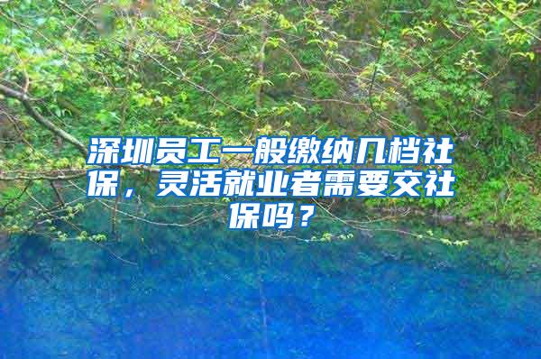 深圳员工一般缴纳几档社保，灵活就业者需要交社保吗？