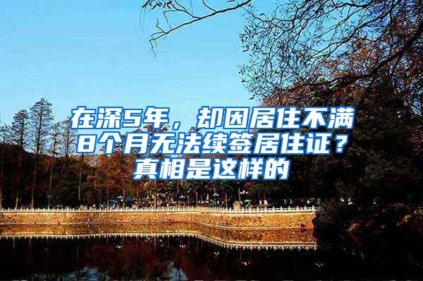 在深5年，却因居住不满8个月无法续签居住证？真相是这样的