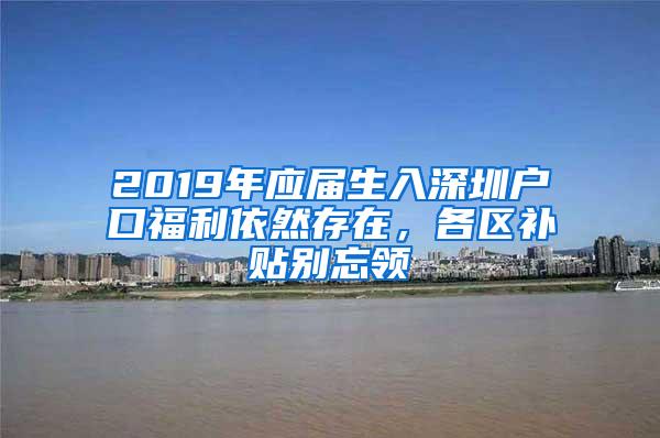 2019年应届生入深圳户口福利依然存在，各区补贴别忘领