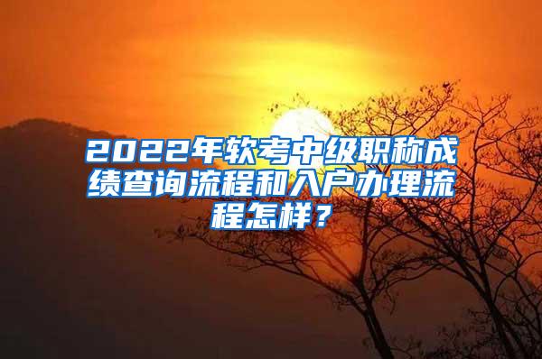 2022年软考中级职称成绩查询流程和入户办理流程怎样？