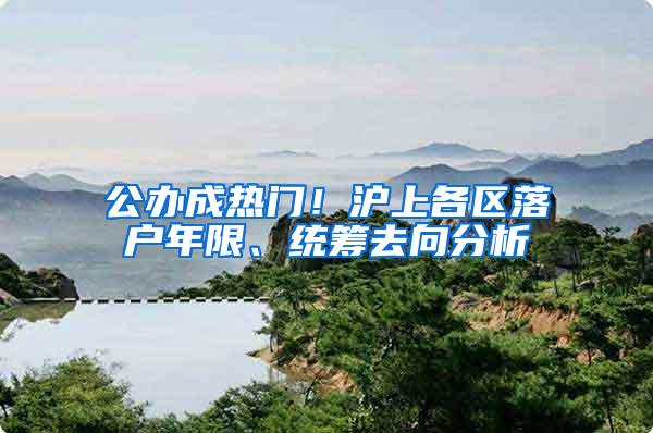 公办成热门！沪上各区落户年限、统筹去向分析