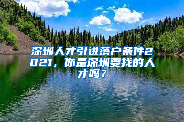 深圳人才引进落户条件2021，你是深圳要找的人才吗？