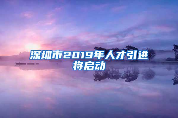 深圳市2019年人才引进将启动