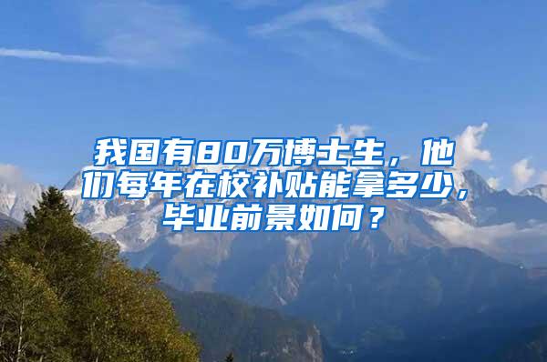 我国有80万博士生，他们每年在校补贴能拿多少，毕业前景如何？