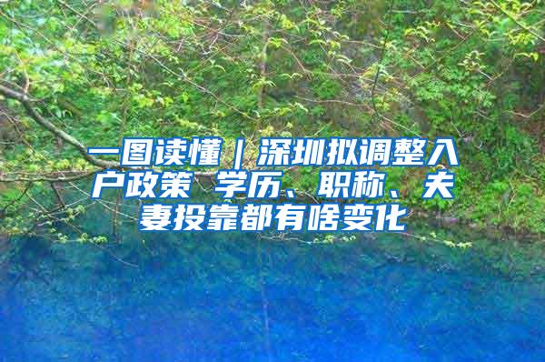 一图读懂｜深圳拟调整入户政策 学历、职称、夫妻投靠都有啥变化