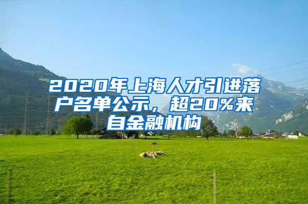 2020年上海人才引进落户名单公示，超20%来自金融机构