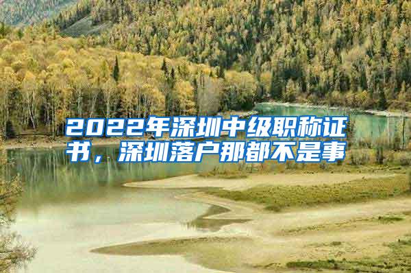 2022年深圳中级职称证书，深圳落户那都不是事