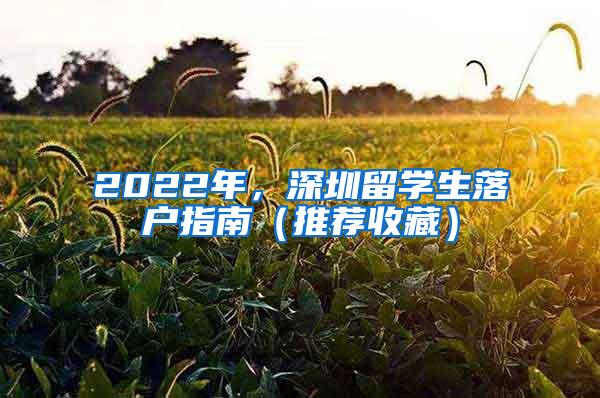 2022年，深圳留学生落户指南（推荐收藏）