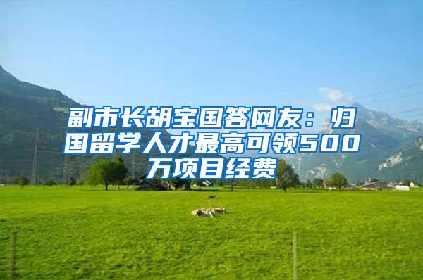 副市长胡宝国答网友：归国留学人才最高可领500万项目经费