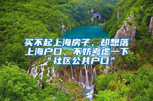 买不起上海房子，却想落上海户口，不妨考虑一下“社区公共户口”