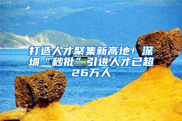 打造人才聚集新高地！深圳“秒批”引进人才已超26万人