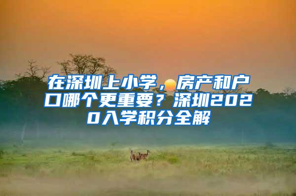 在深圳上小学，房产和户口哪个更重要？深圳2020入学积分全解