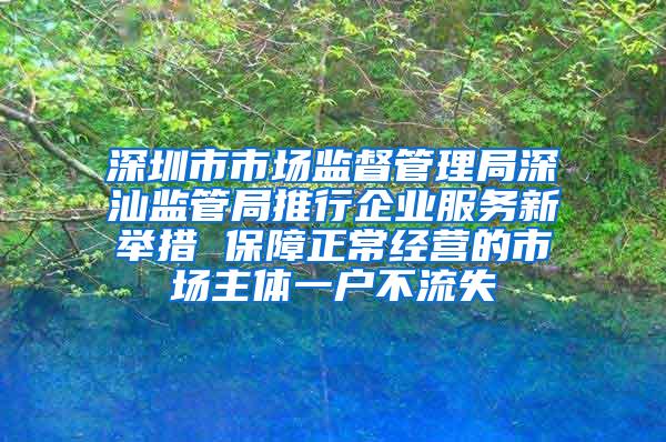 深圳市市场监督管理局深汕监管局推行企业服务新举措 保障正常经营的市场主体一户不流失