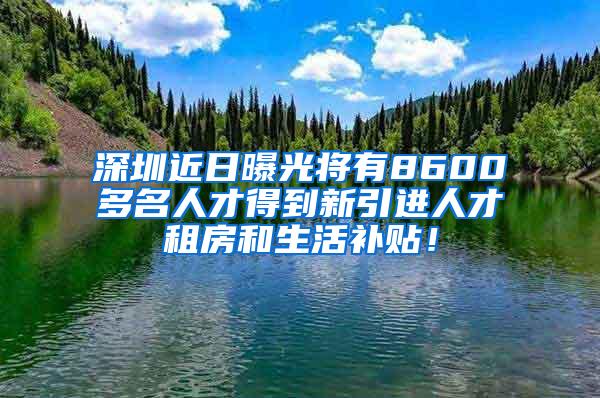 深圳近日曝光将有8600多名人才得到新引进人才租房和生活补贴！