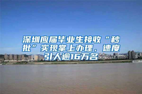 深圳应届毕业生接收“秒批”实现掌上办理，速度引人逾16万名