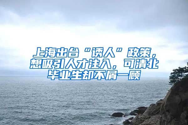 上海出台“诱人”政策，想吸引人才注入，可清北毕业生却不屑一顾