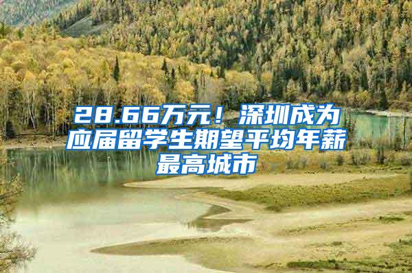 28.66万元！深圳成为应届留学生期望平均年薪最高城市