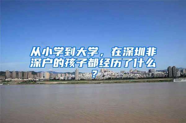 从小学到大学，在深圳非深户的孩子都经历了什么？