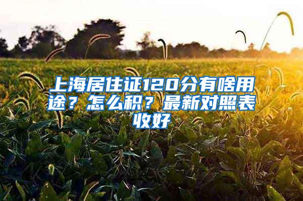 上海居住证120分有啥用途？怎么积？最新对照表收好