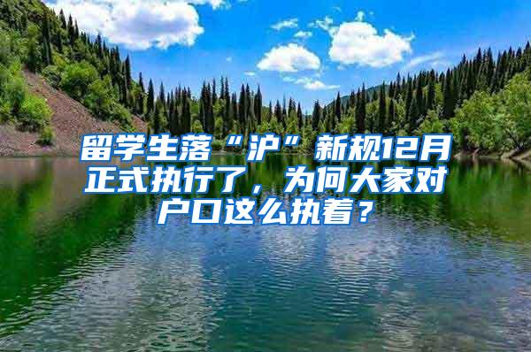 留学生落“沪”新规12月正式执行了，为何大家对户口这么执着？