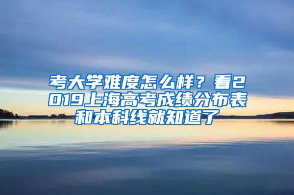 考大学难度怎么样？看2019上海高考成绩分布表和本科线就知道了