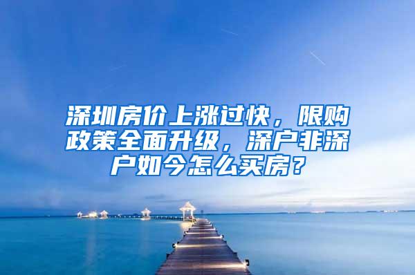 深圳房价上涨过快，限购政策全面升级，深户非深户如今怎么买房？