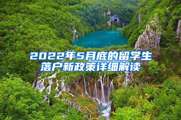 2022年5月底的留学生落户新政策详细解读