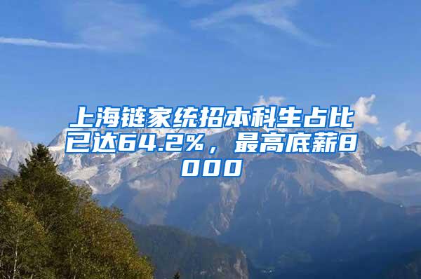 上海链家统招本科生占比已达64.2%，最高底薪8000