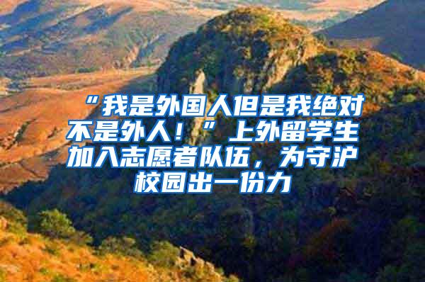 “我是外国人但是我绝对不是外人！”上外留学生加入志愿者队伍，为守沪校园出一份力