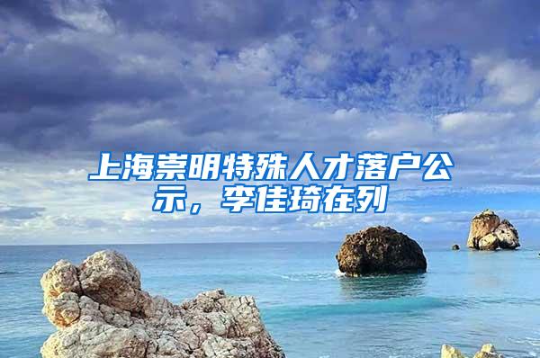 上海崇明特殊人才落户公示，李佳琦在列