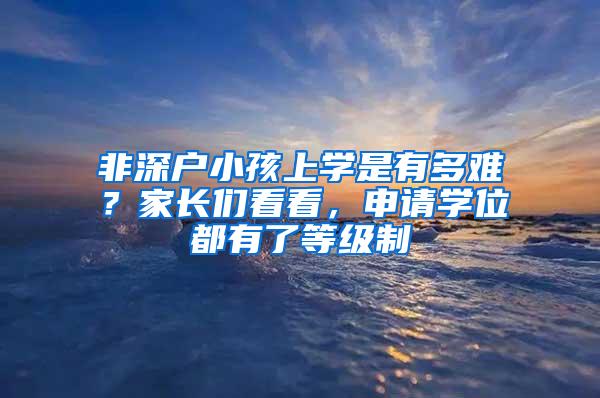 非深户小孩上学是有多难？家长们看看，申请学位都有了等级制