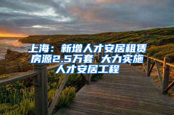 上海：新增人才安居租赁房源2.5万套 大力实施人才安居工程