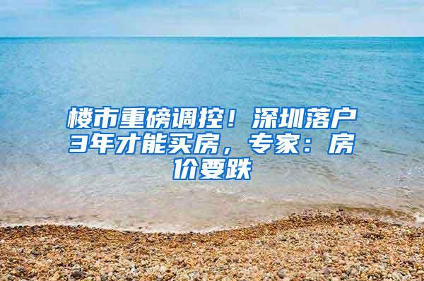 楼市重磅调控！深圳落户3年才能买房，专家：房价要跌