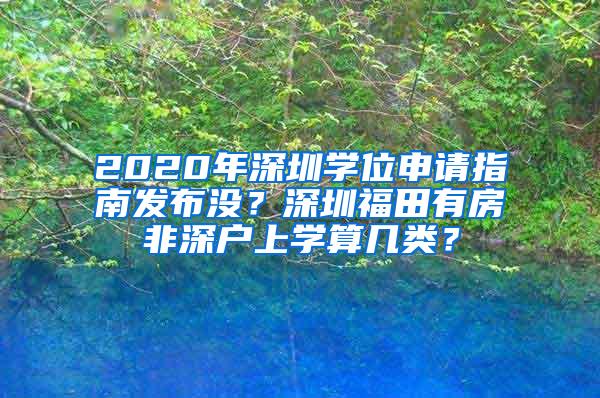 2020年深圳学位申请指南发布没？深圳福田有房非深户上学算几类？