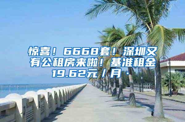 惊喜！6668套！深圳又有公租房来啦！基准租金19.62元／月·㎡