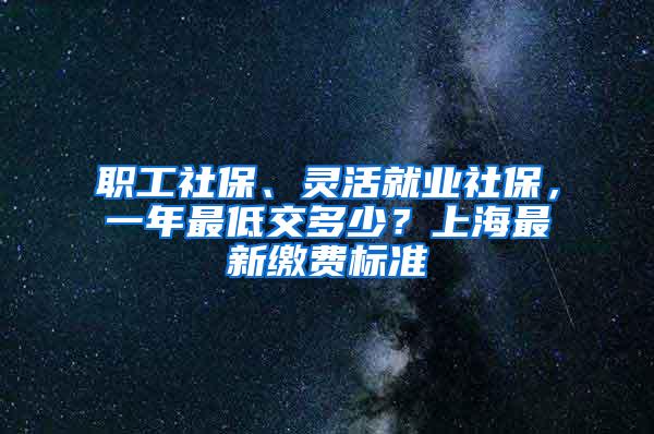 职工社保、灵活就业社保，一年最低交多少？上海最新缴费标准