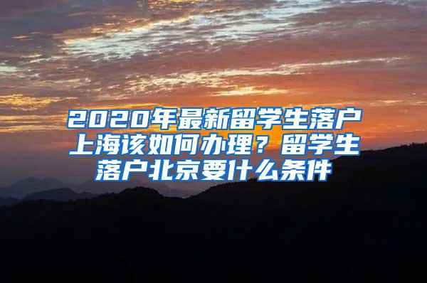 2020年最新留学生落户上海该如何办理？留学生落户北京要什么条件