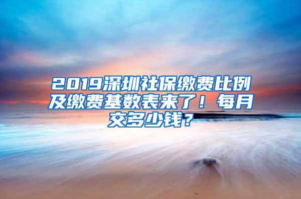 2019深圳社保缴费比例及缴费基数表来了！每月交多少钱？