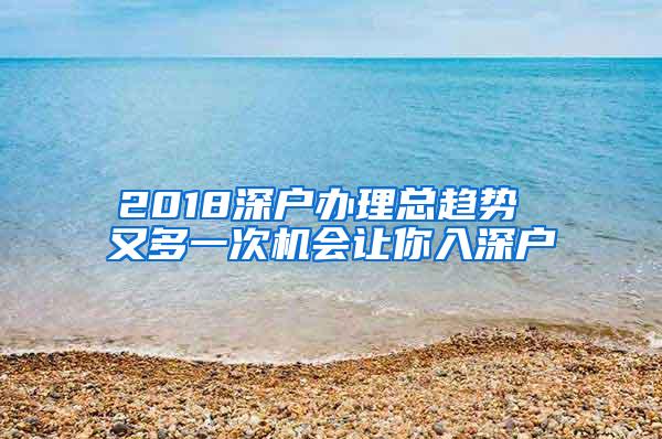 2018深户办理总趋势 又多一次机会让你入深户