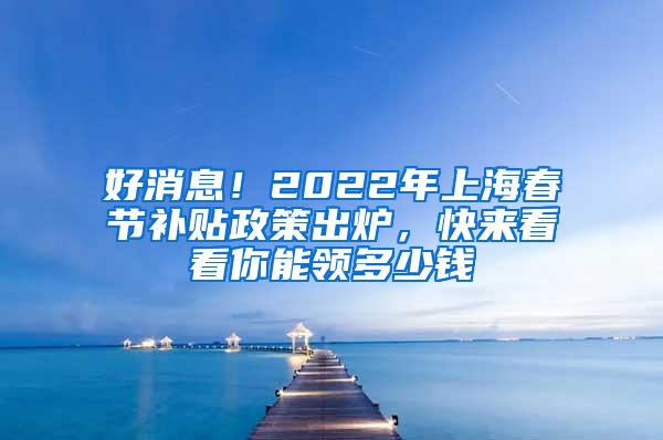 好消息！2022年上海春节补贴政策出炉，快来看看你能领多少钱