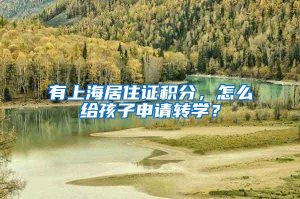 有上海居住证积分，怎么给孩子申请转学？