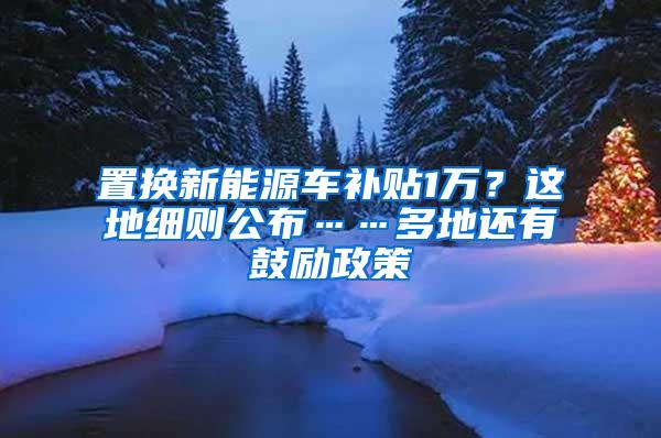 置换新能源车补贴1万？这地细则公布……多地还有鼓励政策