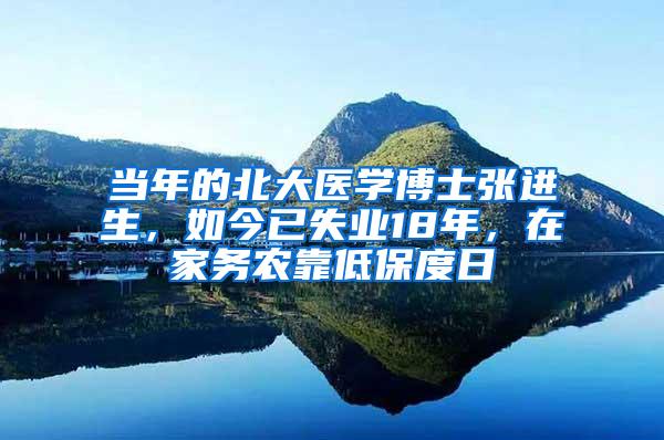 当年的北大医学博士张进生，如今已失业18年，在家务农靠低保度日