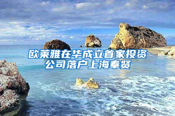 欧莱雅在华成立首家投资公司落户上海奉贤