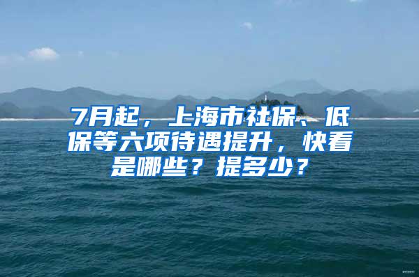 7月起，上海市社保、低保等六项待遇提升，快看是哪些？提多少？