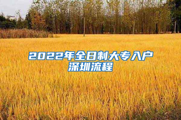 2022年全日制大专入户深圳流程