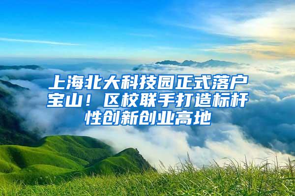 上海北大科技园正式落户宝山！区校联手打造标杆性创新创业高地