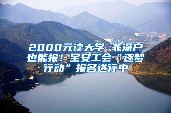 2000元读大学 非深户也能报！宝安工会“逐梦行动”报名进行中